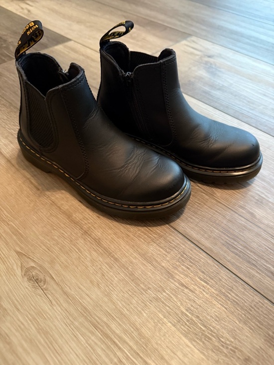 Dr. Martens Other - Dr. Martens Black Leather Chelsea Ankle Boots with Yellow Stitching - Kids